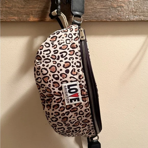 BRIGHTON || Wild Cat “Love” Belt Bag in Leopard Print Fanny Pack NWOT - Picture 3 of 6